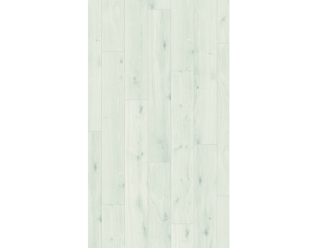 Laminat Basic 400 Eiche Kristallweiß LHD Holzstruktur 4-seitig gefast 1285x194x8mm