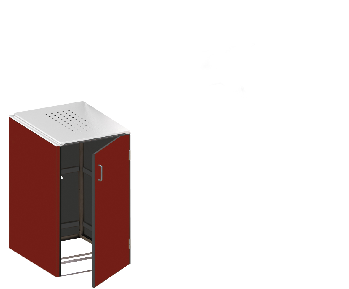 BINTO HPL rot Variante/Set 1er-Box, Edelstahl-Deckel
