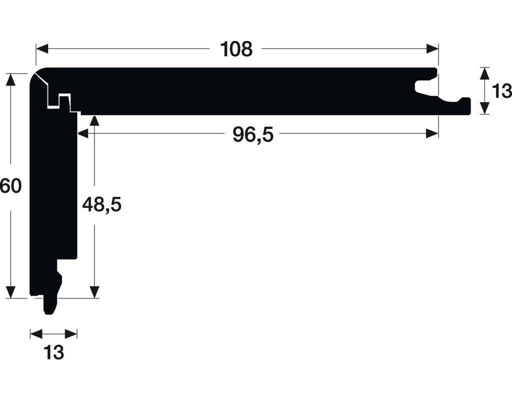 Treppenkante Parkett L-Profil 2150x13mm