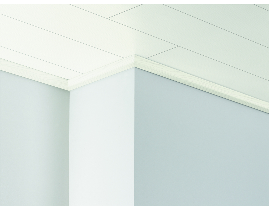 Deckenleiste DAL 1 Esche Weiß Dekor 2570x40x20 mm
