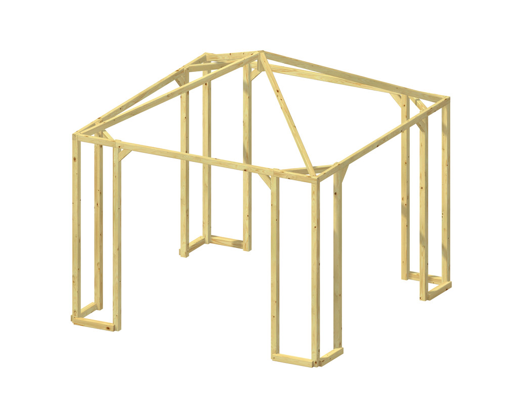 LINDGREN 4-eck Pavillon ohne Dach (297x297x280cm)
