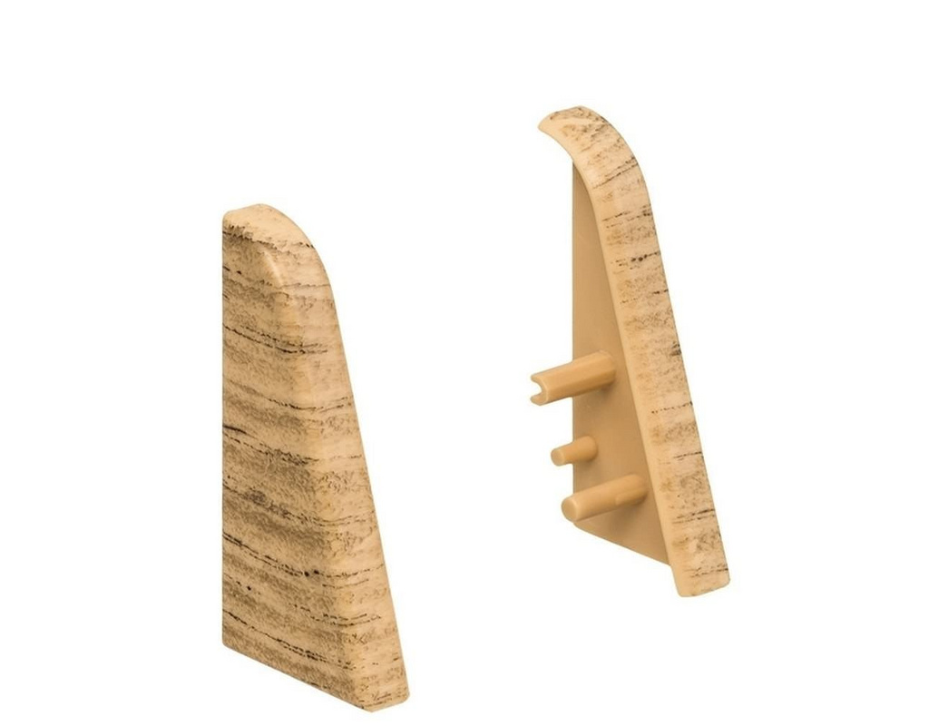 Kunststoffecken in Holzdekor für Sockelleisten 19 x 39S mm - Endkappe