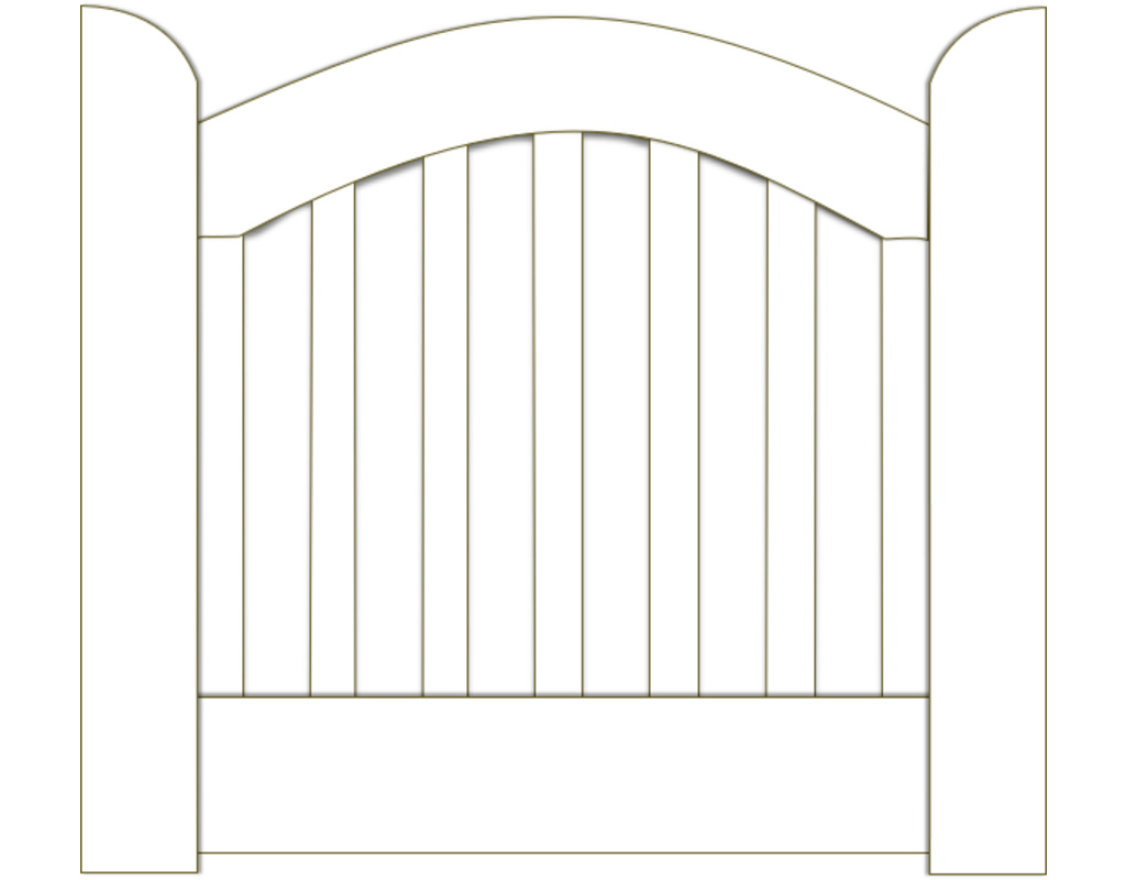 Pforte Norderney Nadelholz weiß 180x90/80/90 cm