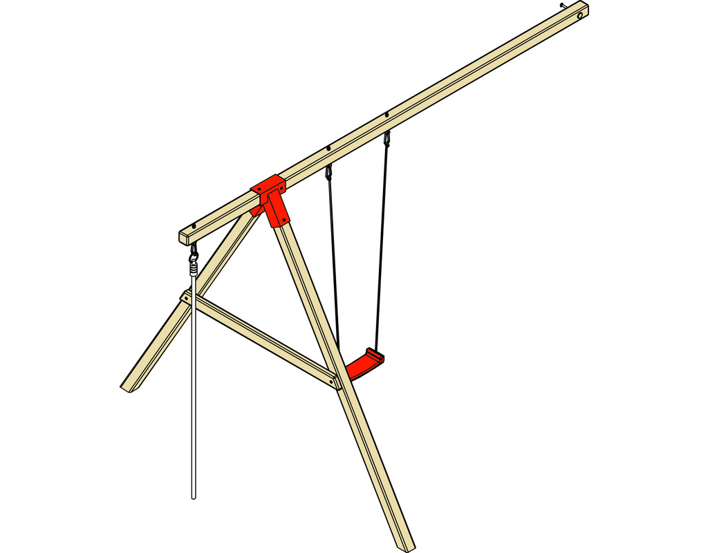 Einzelschaukel mit Kragarm Kiefer-KDI
