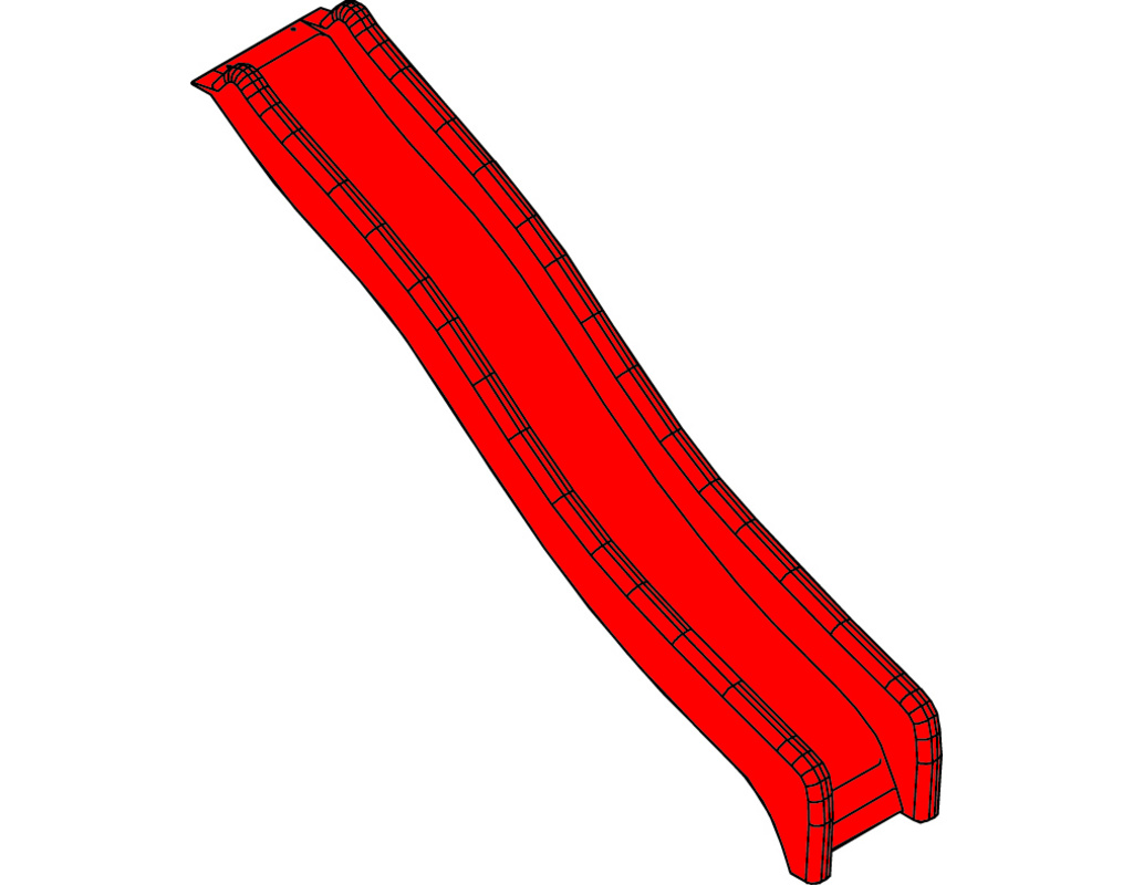 Rutschwanne groß für Podesthöhe 150cm rot