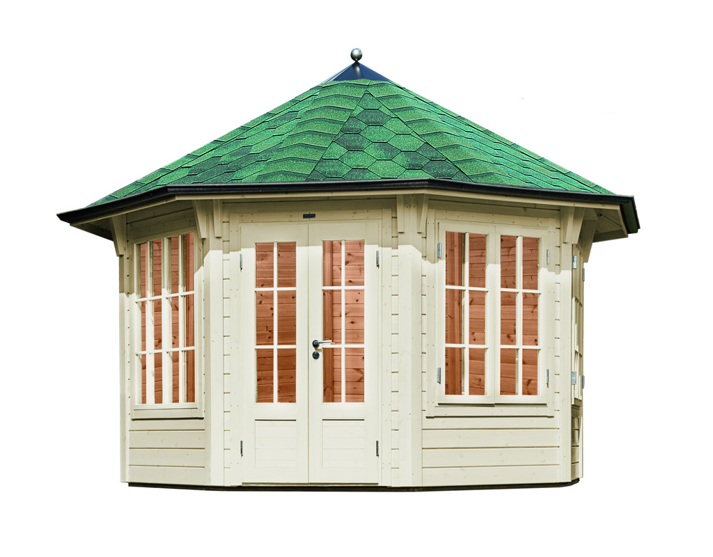 Pavillon Milano 3.0 Dachschindeln grün-schwarz 300,3x300,3cm