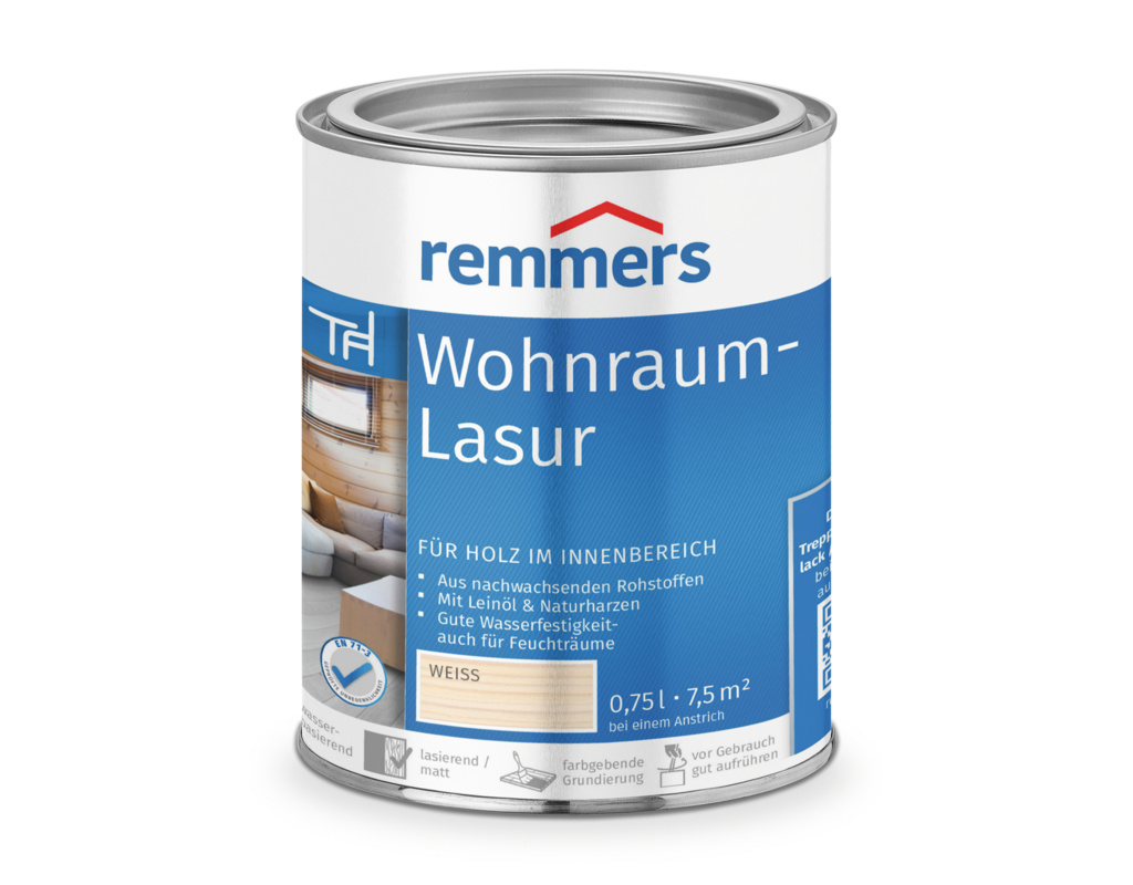 Wohnraum-Lasur Weiß 0,75 l
