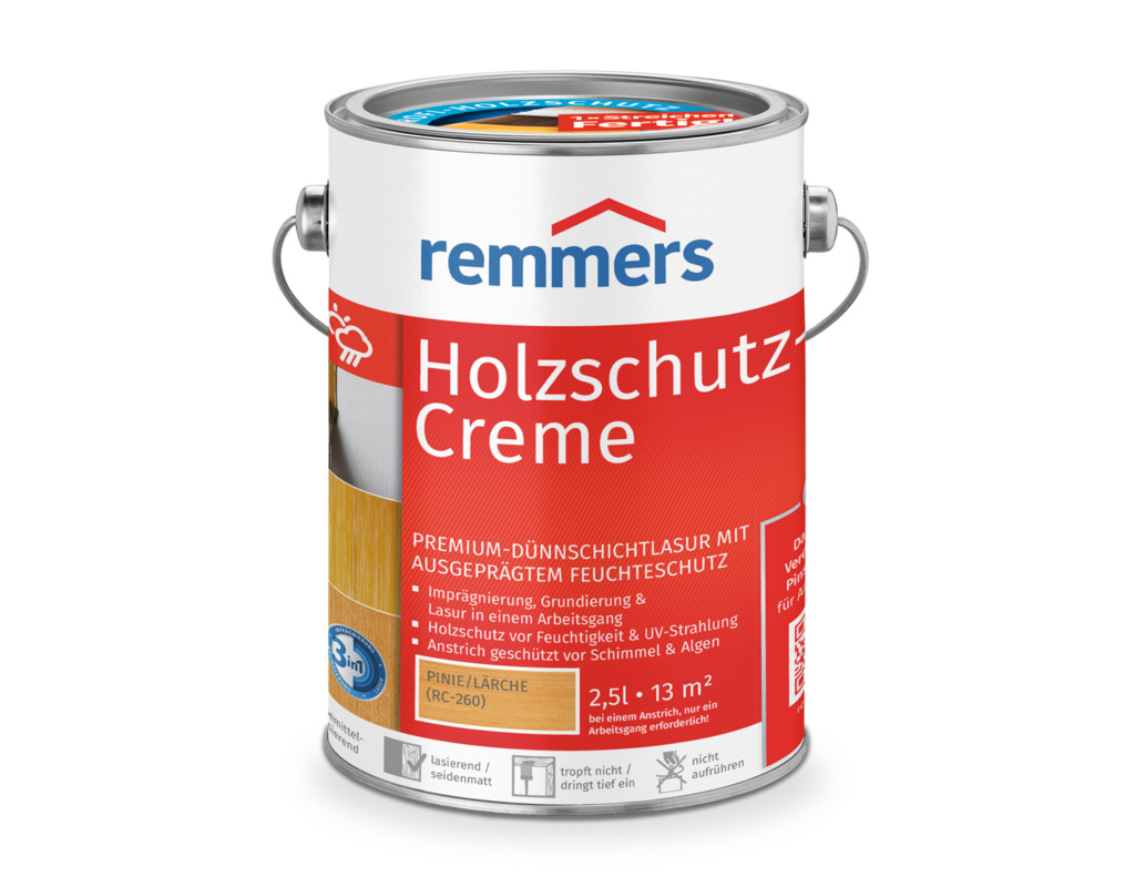 Holzschutz-Creme Pinie/Lärche 2,5 l