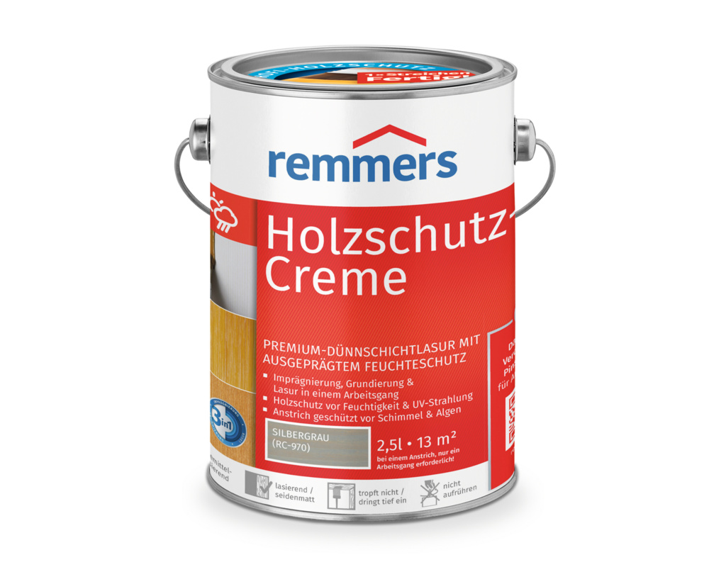 Holzschutz-Creme Silbergrau 2,5 l