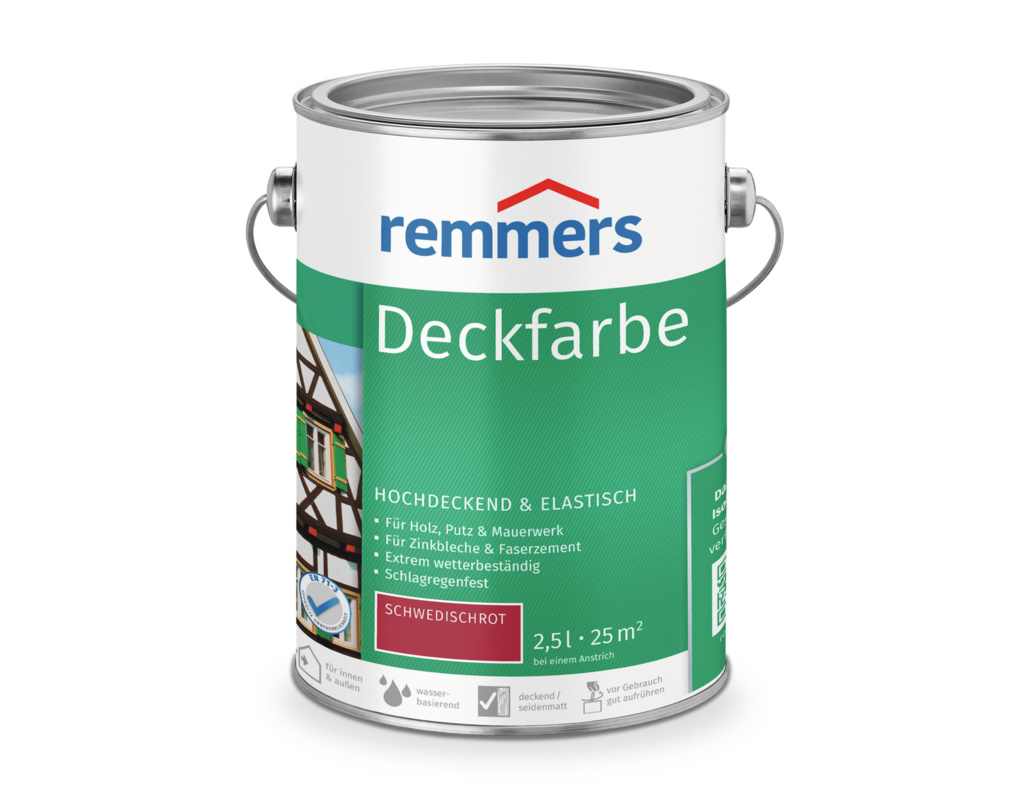Deckfarbe Schwedischrot 2,5 l