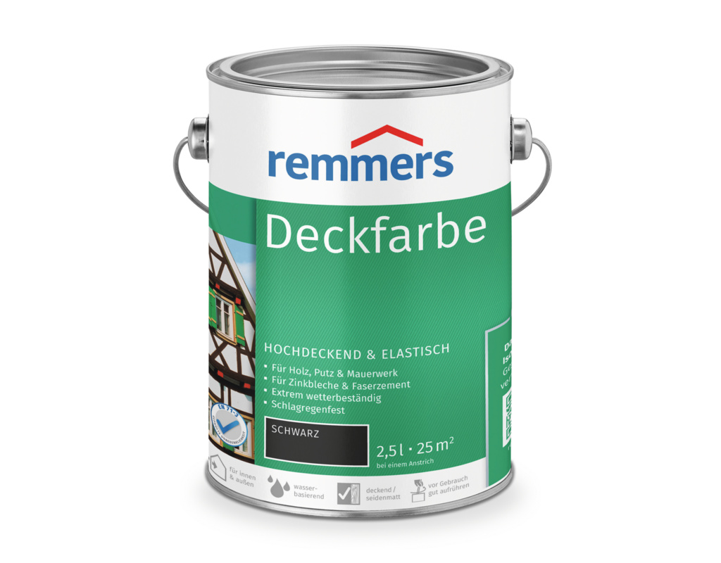 Deckfarbe Schwarz 2,5 l