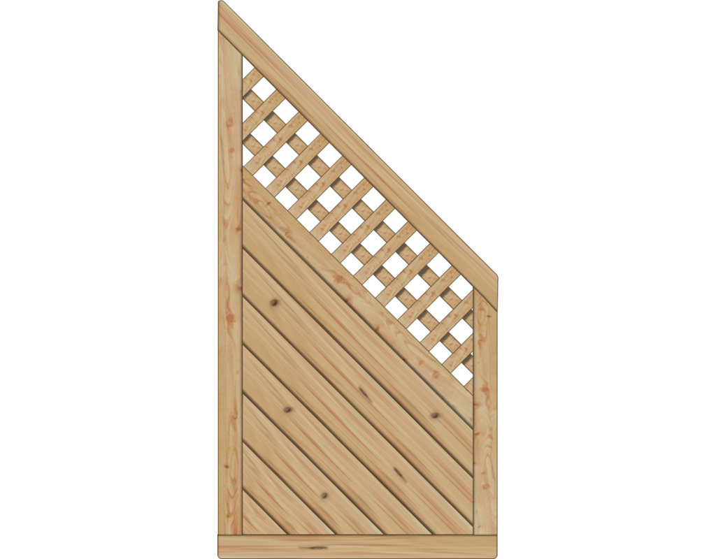 Lugano Dichtelement, Lärche/Douglasie 90x180/90cm Abschluss mit Rankgitter