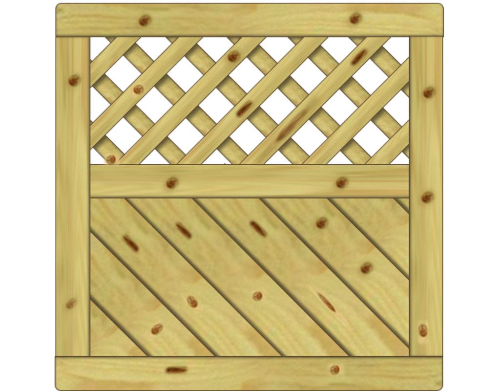 Lugano Vorgartenzaun Fichte KDI 90x90cm mit Rankgitter