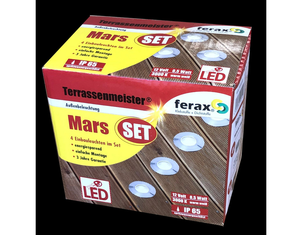 MARS SET 4er Set mit 10 m Kabel, 21 W Trafo 1 Set kartonverpackt