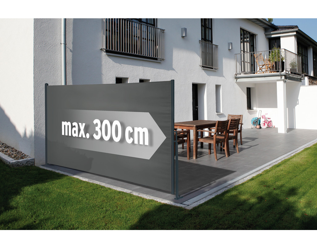 Seitenmarkise grau Basic 160x300cm