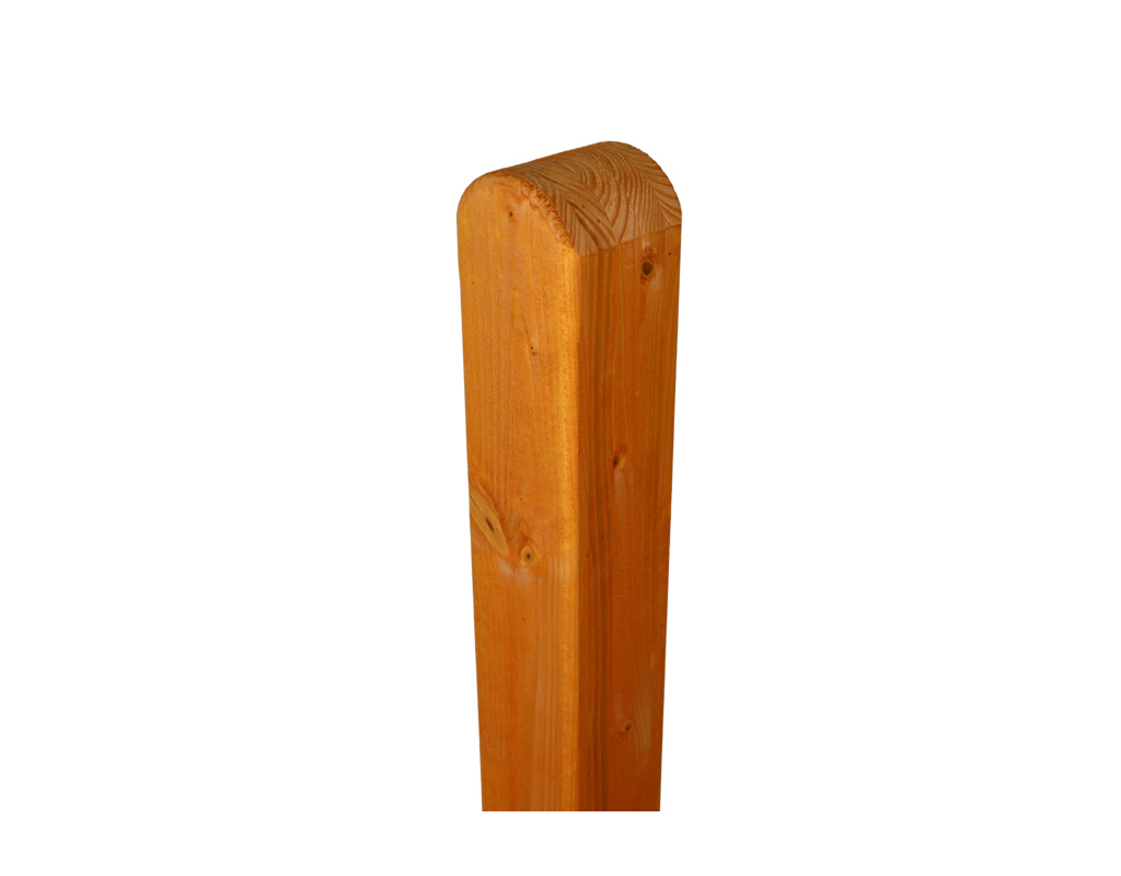 90x90mm Leimholzpf. Fichte Pinie 2,10m, Kopf gerundet
