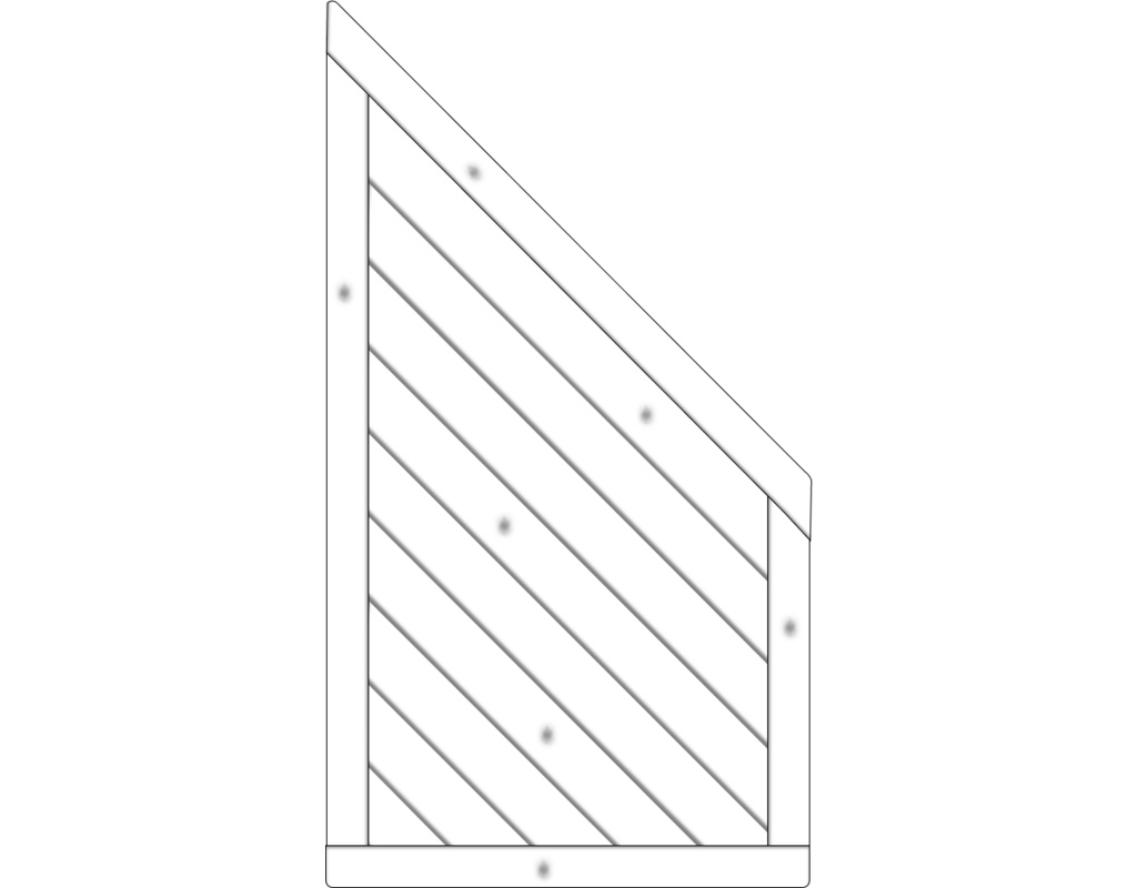 Lyon Dichtzaun, Fichte Grauweiß 90x165/80cm, geschlossen