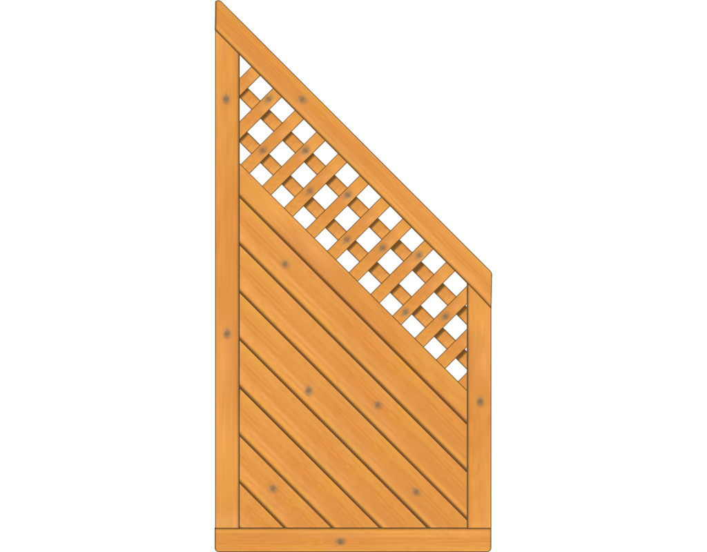 Lugano Dichtzaun, Fichte Pinie 90x180/90cm, Abschluss mit Rankgitter