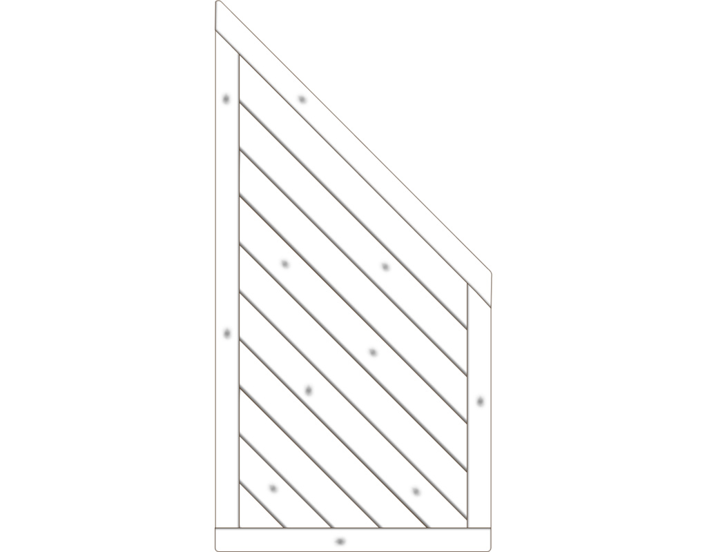 Lugano Dichtzaun, Fichte Grauweiß 90x180/90cm, Abschluss geschlossen