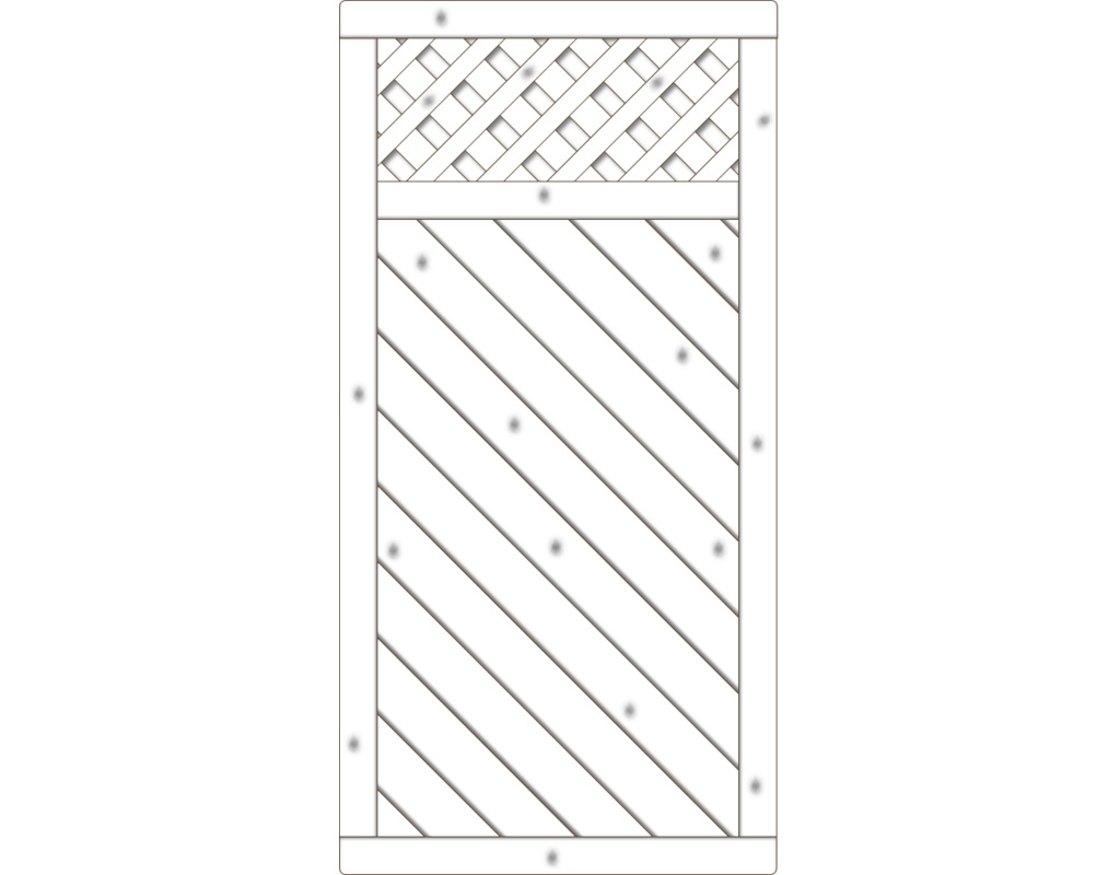 Lugano Dichtzaun, Fichte Grauweiß 90x180cm, mit Rankgitter