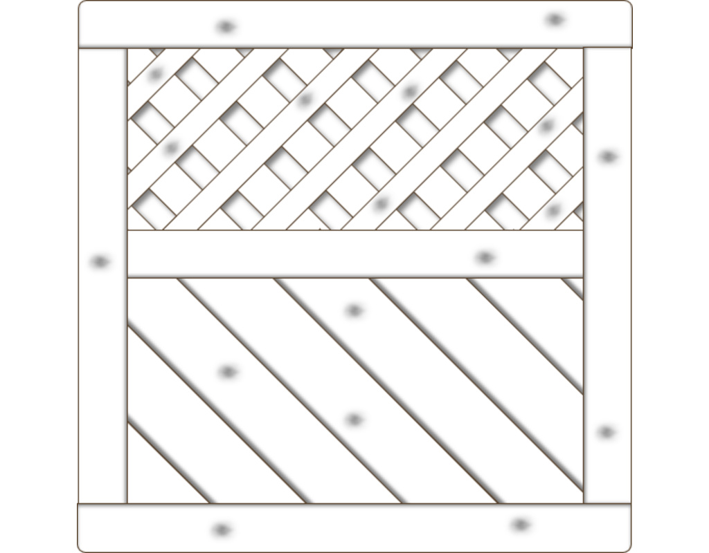Lugano Vorgartenzaun, Fichte Grauweiß 90x90cm, mit Rankgitter