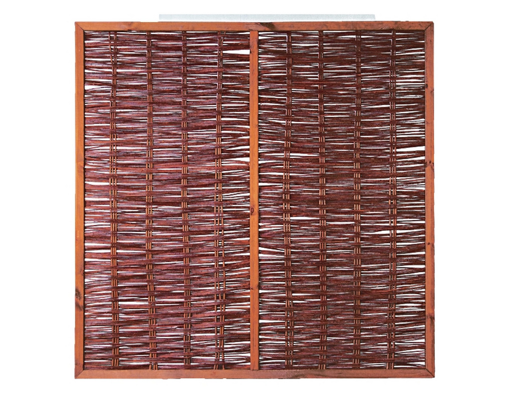 FOGO Weidengeflechtzaun mit Rahmen und Strebe 180x180 cm