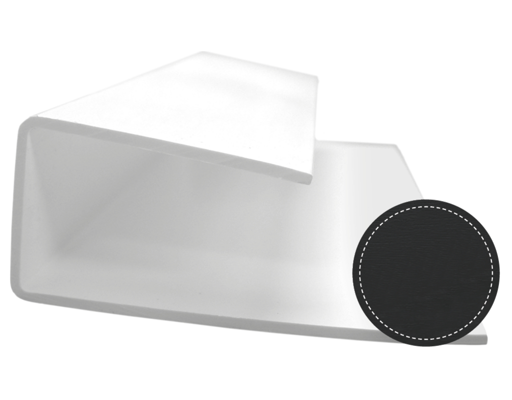 U-Profile mit 17mm Aufnahme Dekor Nr. 701605-167 Anthrazitgrau genarbt