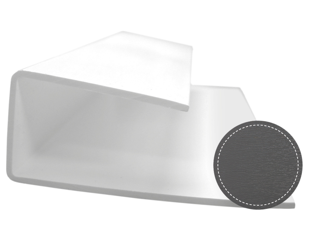 U-Profile mit 17mm Aufnahme Dekor RAL 7012 Basaltgrau