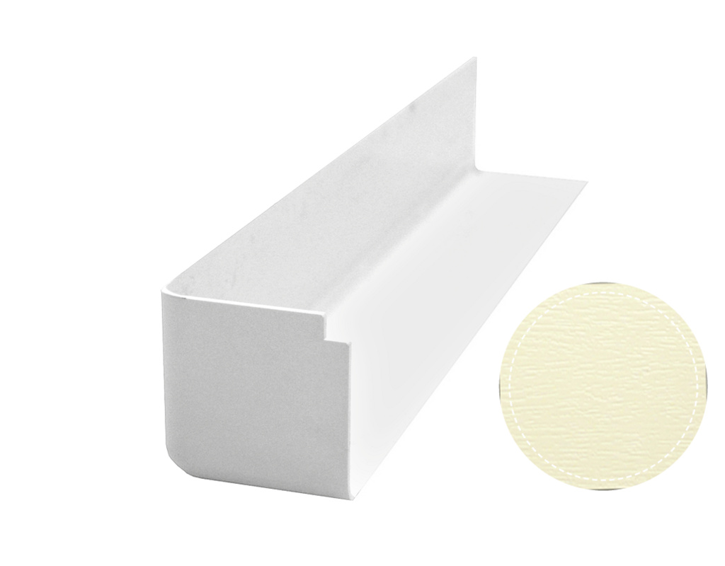 Bauprofilsystem AE 03 Außen-Eckverbinder Cremeweiß foliert