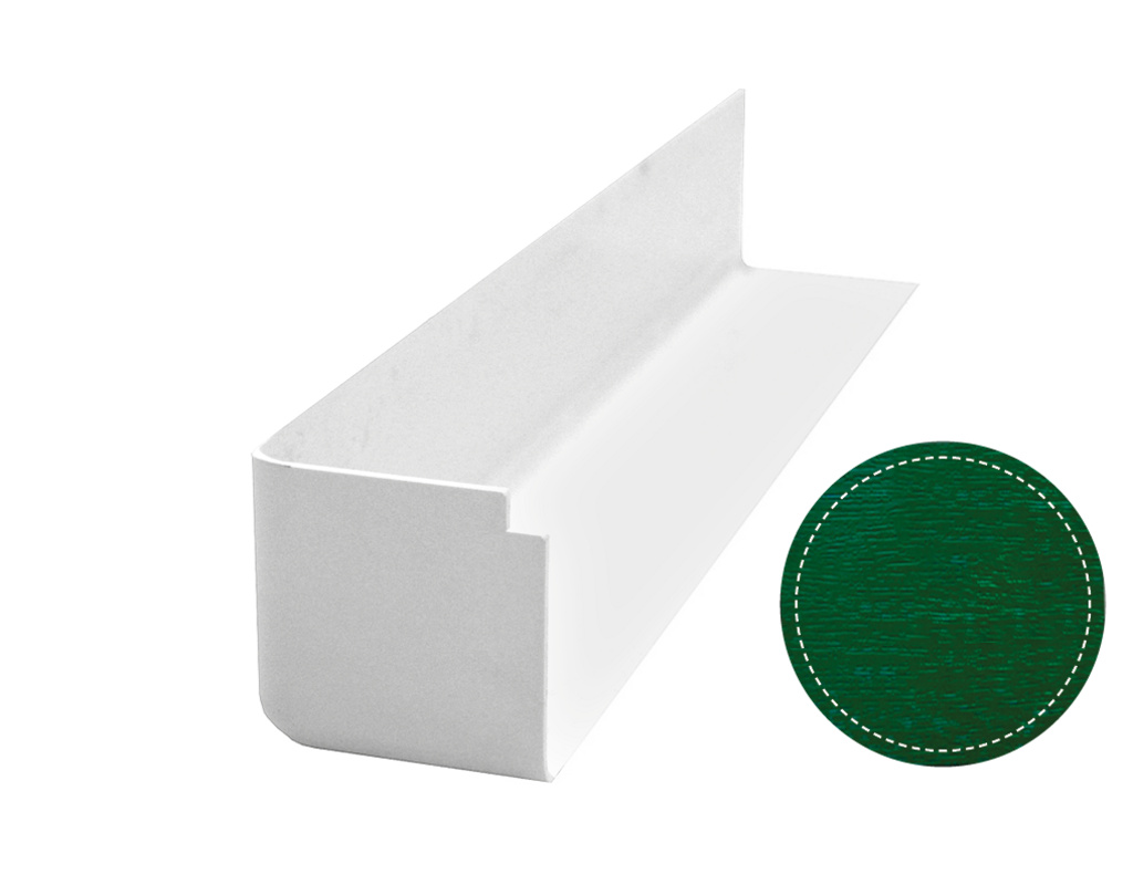Bauprofilsystem AE 03 Außen-Eckverbinder Tannengrün foliert