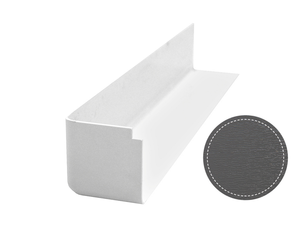Bauprofilsystem AE 03 Außen-Eckverbinder Basaltgrau foliert