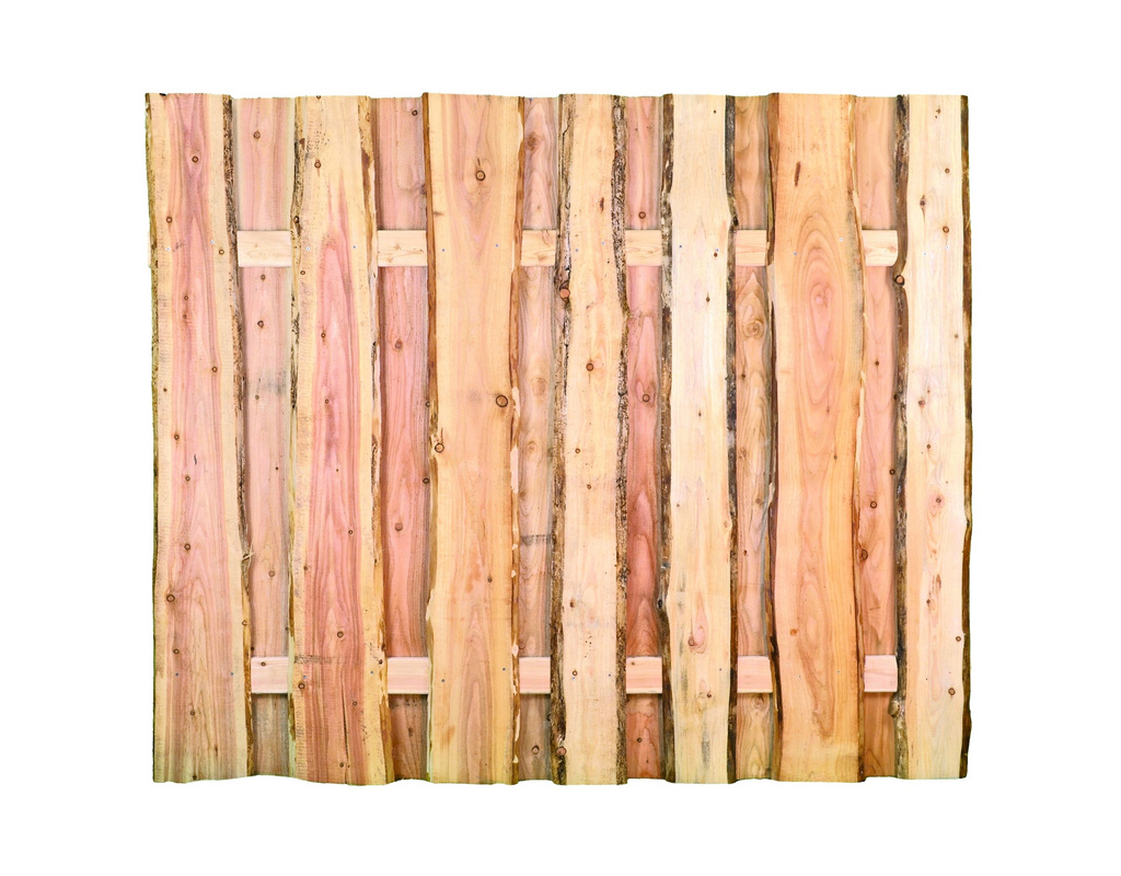 JÜTLAND-Zaunelement Lärche, 180x150 cm sägerau, mit Baumkante