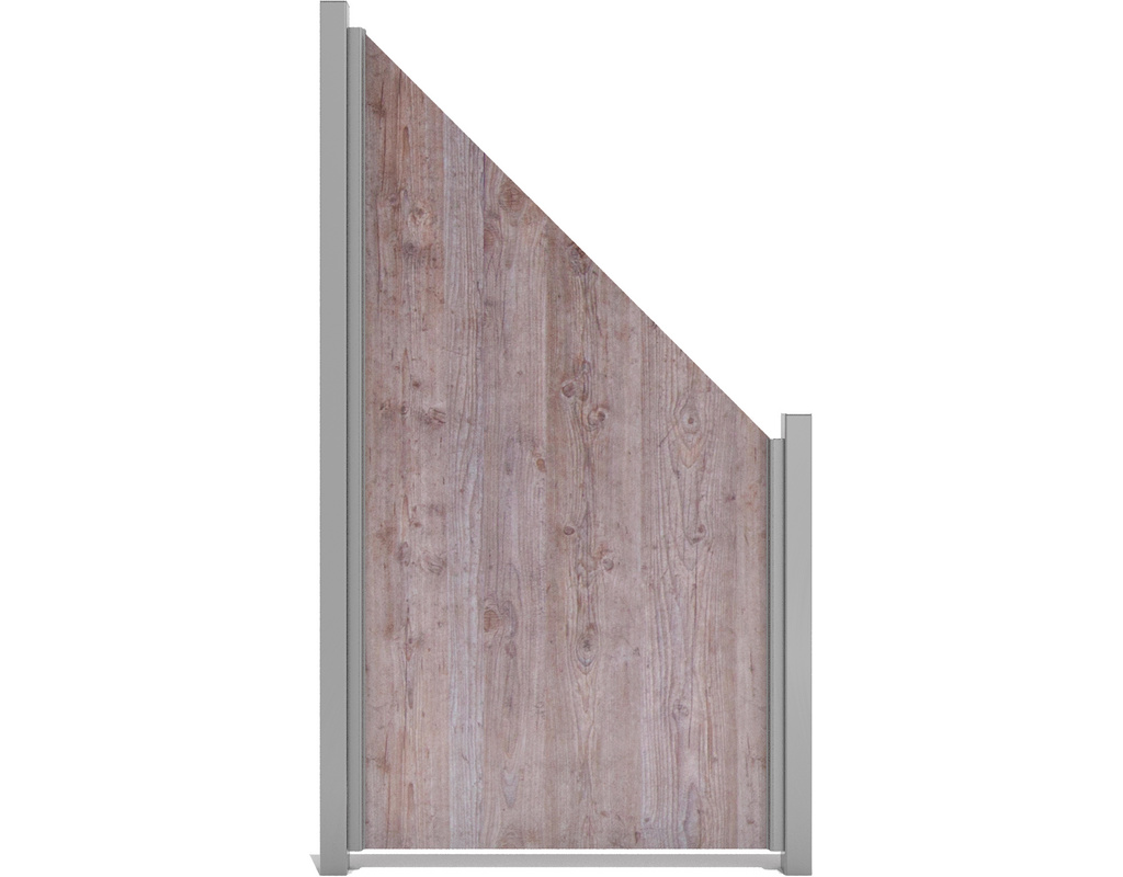 Premo HPL-Zaun Holzoptik 90x180/90cm abgeschrägt