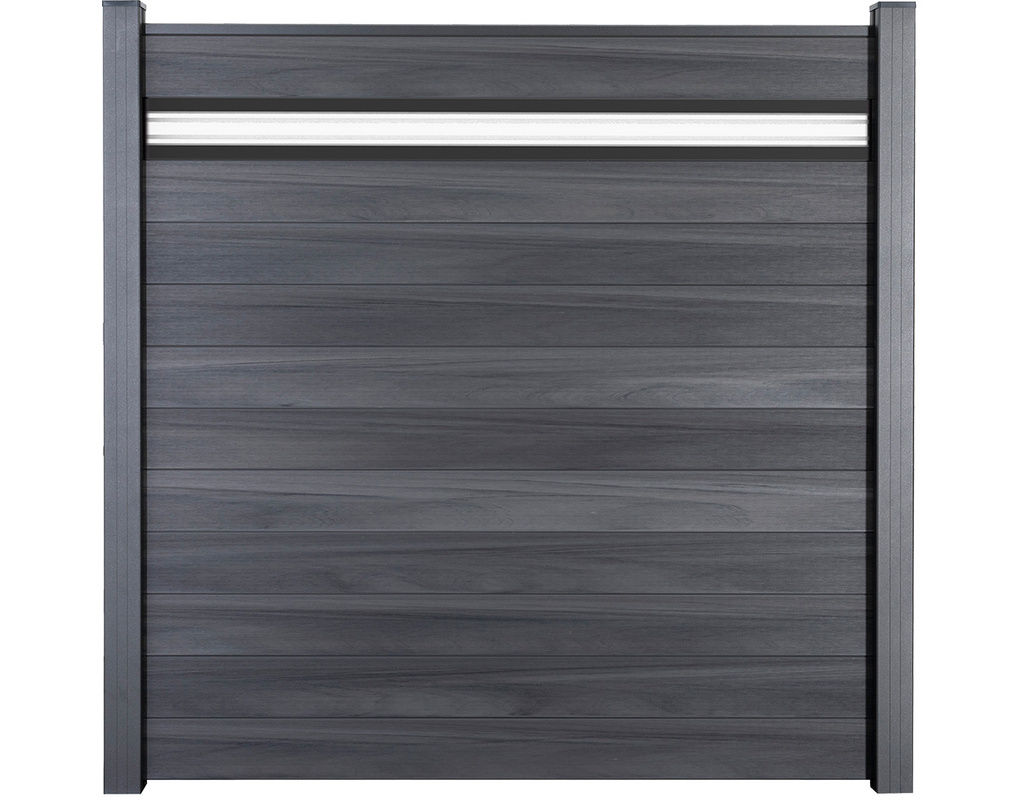 Solid Stecksystem Steingrau Kartonverpackt 180x180cm mit 15cm Glaseinsatz