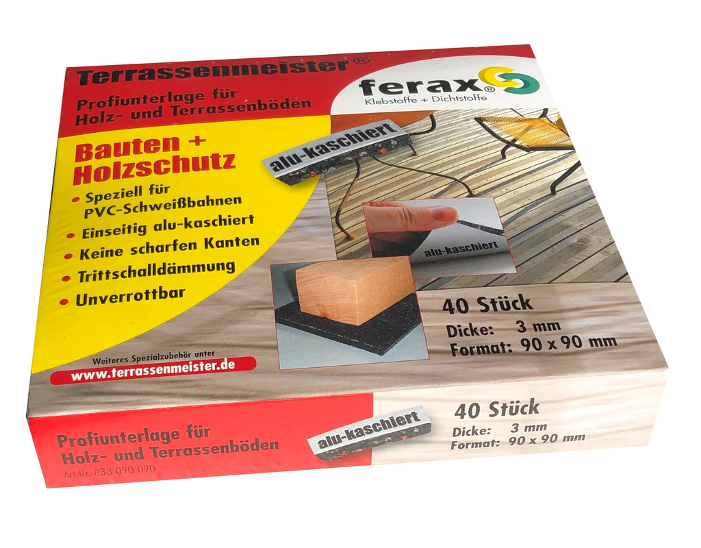 Terrassenmeister Profi-Unterlage für Terrassen Quadrate 3 x 90 x 90mm,