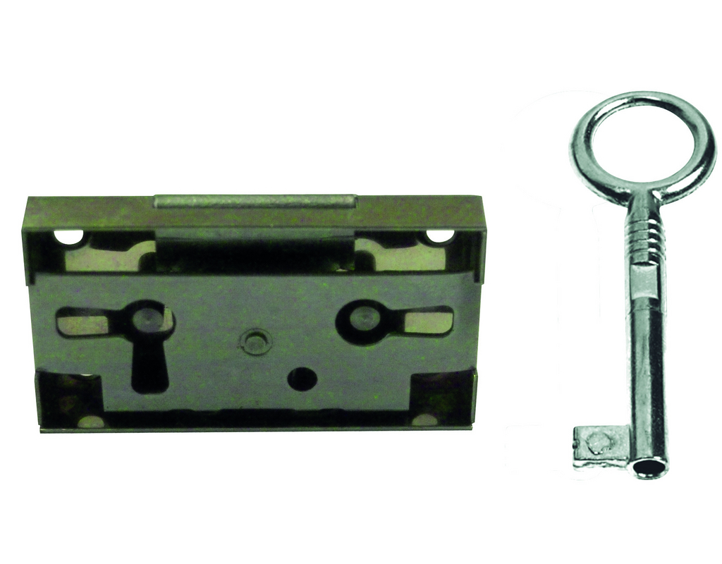 Möbel-Aufschraubschlösser re+li+Schlüssel Dorn 25mm vernickelt (1 Stück)