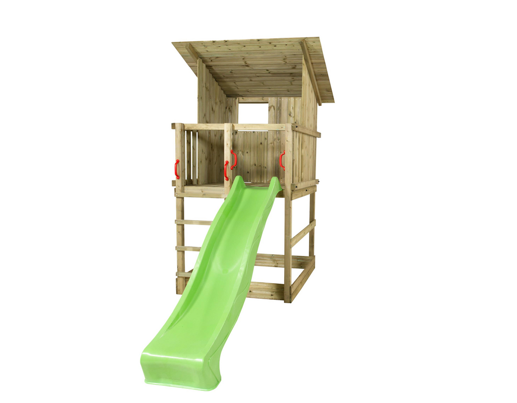Play Spielturm mit Dach inkl. grüner Rutsche