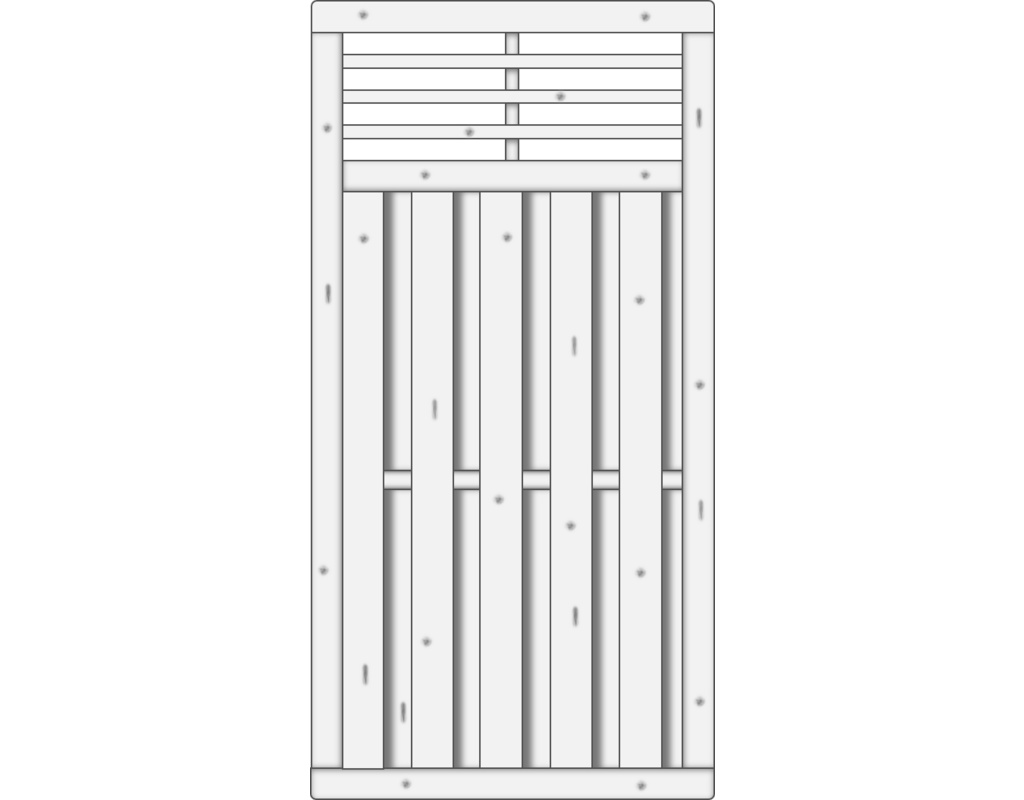 Locarno Dichtzaun Fichte Grauweiß 90x180cm