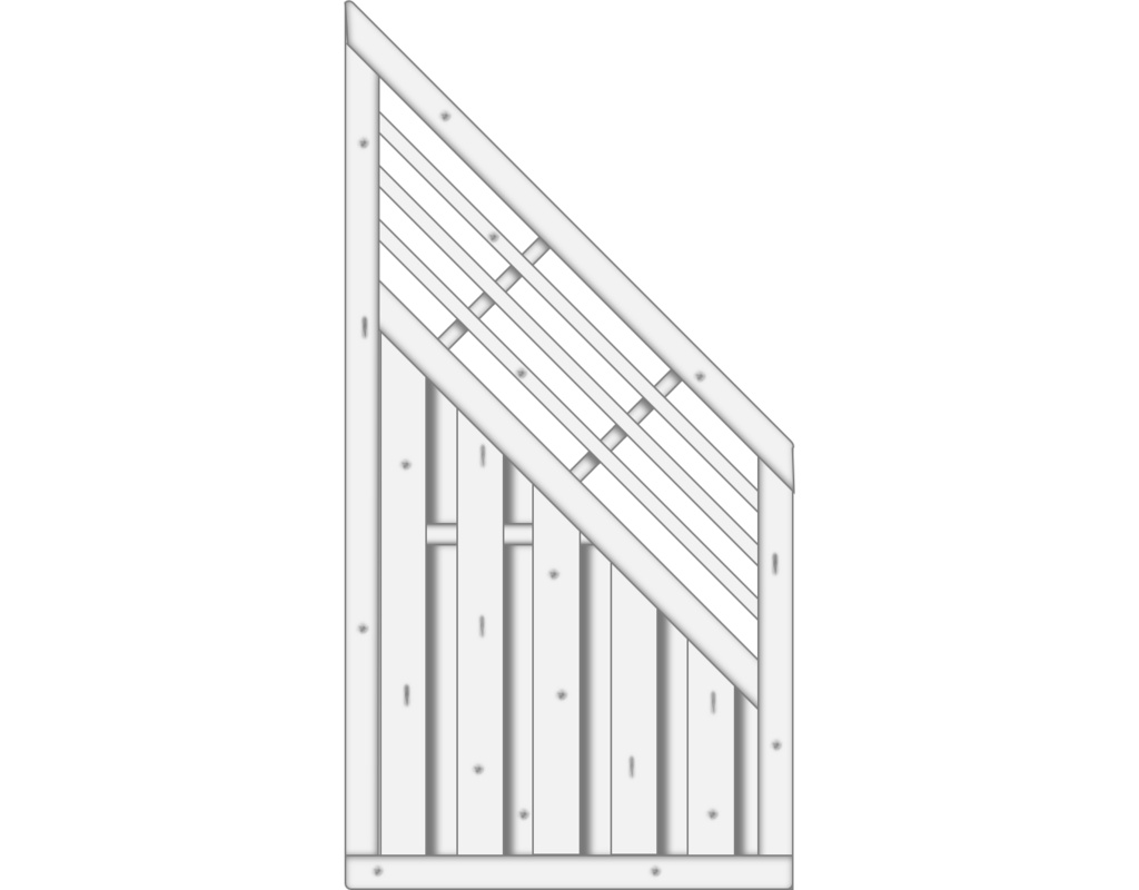 Locarno Dichtzaun Fichte Grauweiß 90x180/90cm