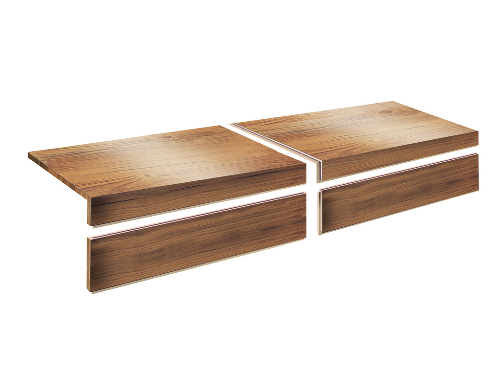 Treppenprofil Antigua Infinity mit Seitenabschluss N1 1185x370x50mm