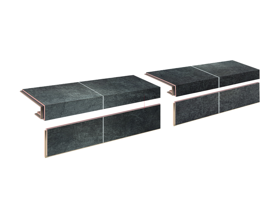 Treppenprofil Stone mit Seitenabschluss Typ N1 1200x390x50mm