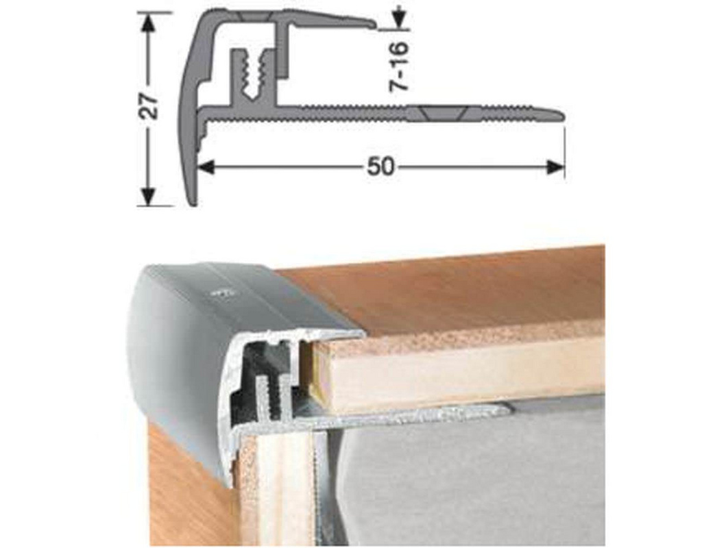 Treppenprofil Euro-Step Typ 320 Silber Länge 100 cm