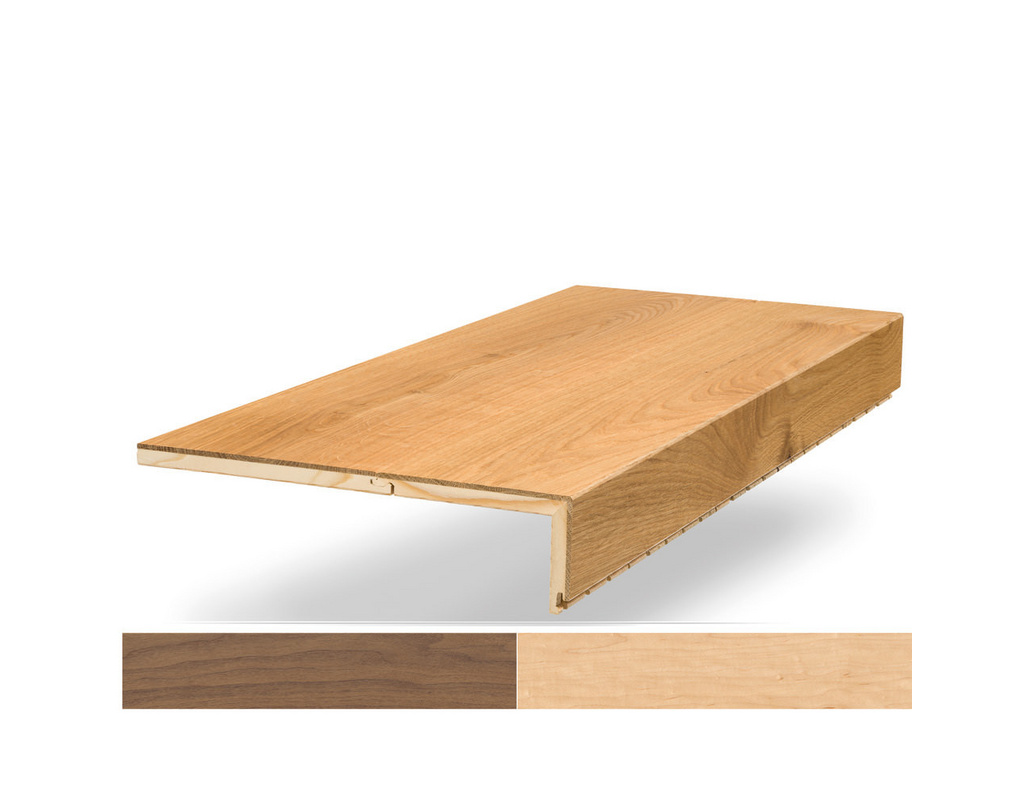 Formatplatte Modern SB gewendelte Stufe PG3 Nussbaum, Canad.Ahorn