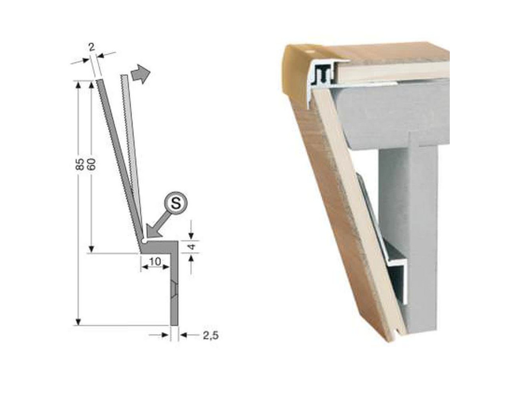 Schräg-Winkel Typ 3402 Länge 100 cm