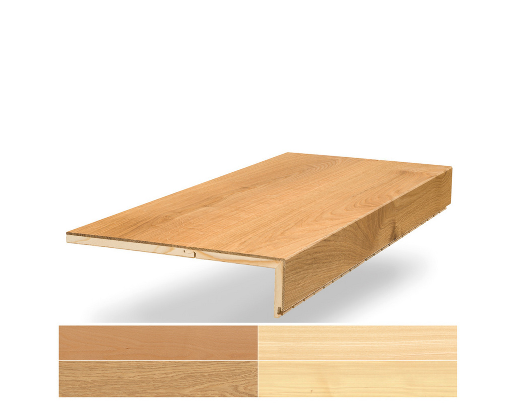 Formatplatte Modern SB gerade Stufe 800-1070mm PG1 Eiche,Buche gedämpft, Esche,Bergah.