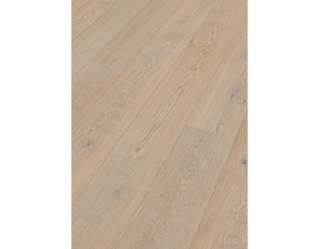 Lindura-Holzboden HD 400 2200x270x11mm 8908 Eiche lebhaft cremeweiß gebürstet naturgeölt