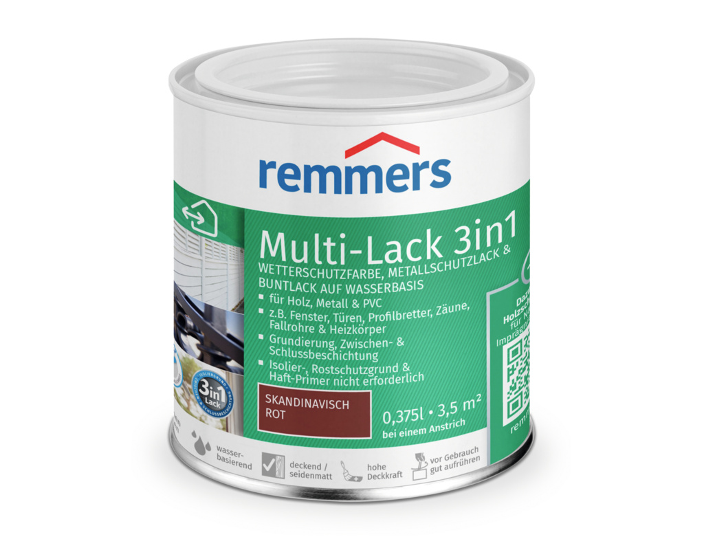 Multi-Lack 3in1 skandinavisch rot, 0,375l