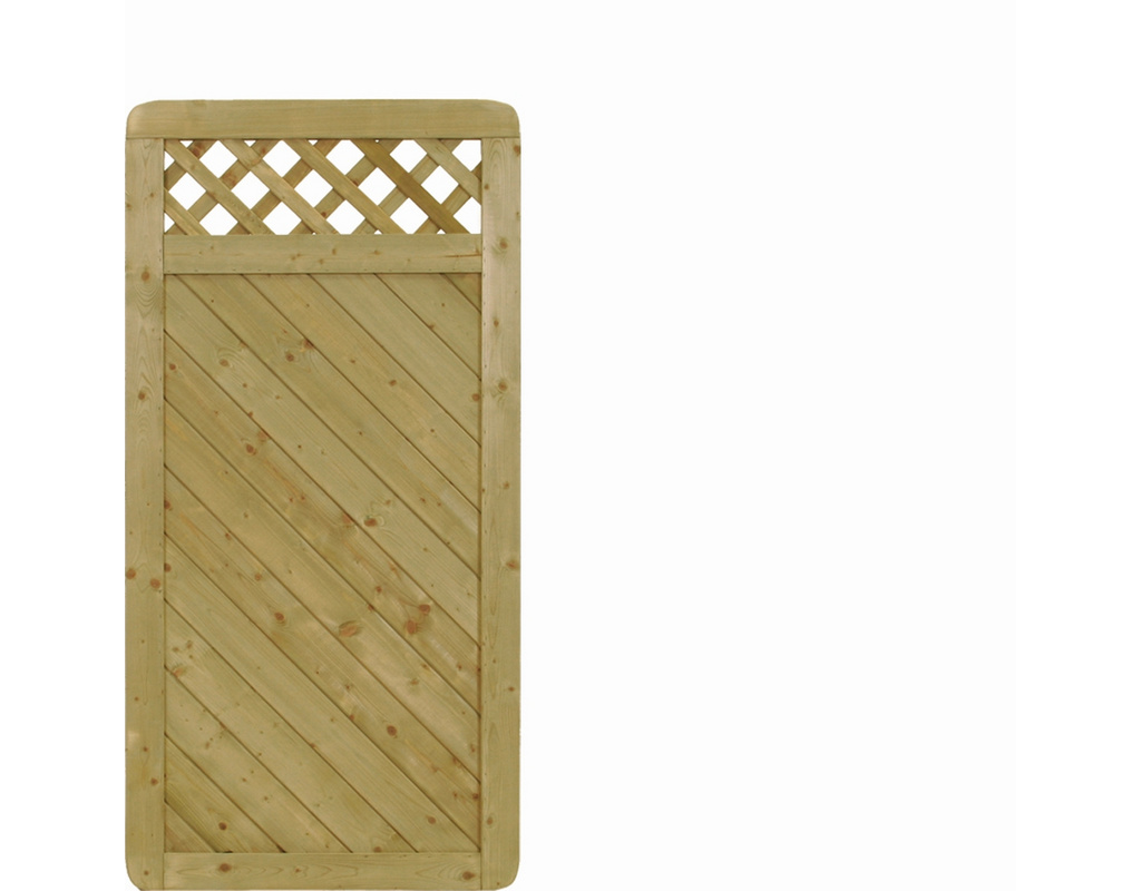 Solidzaun Classic 90x180 cm CL35, mit Gitter, Fichte KDI grün, Rahmen 44x88