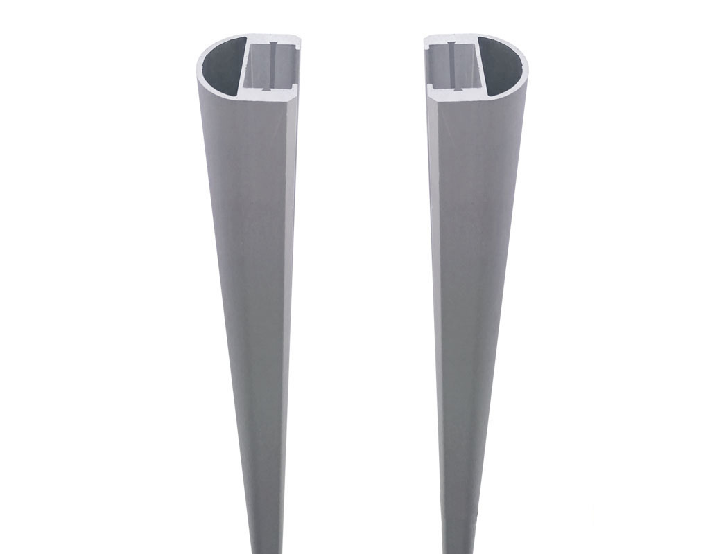 Alu Glasleistenset silber, inkl. EPDM-Dichtung 2 Auflagekappen für 8 mm Glas GL05
