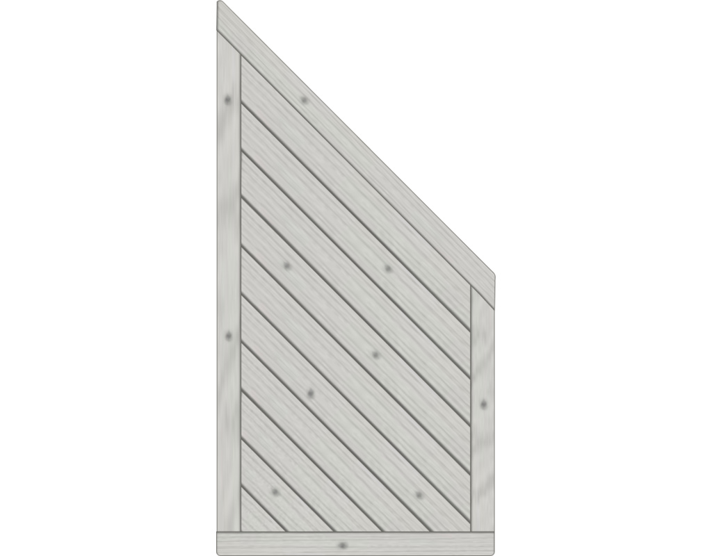Lugano Dichtzaun, Fichte Grau 90x180/90cm, Abschluss geschlossen